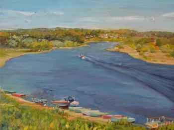Tarusa. A boat on the Oka river (Houses In The Distance). Efimova Ulya