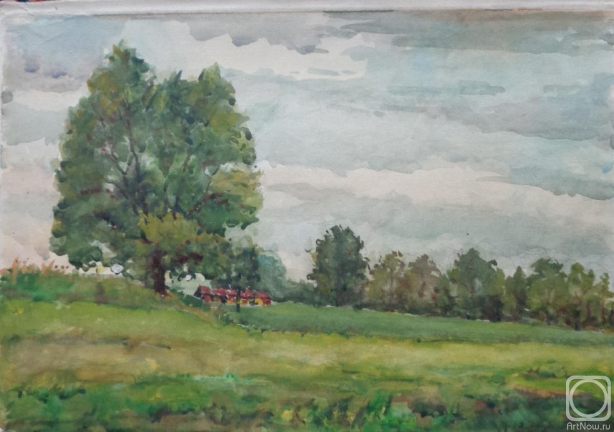 Polikanina Olga. Watercolor 1. Otepya. Summer landscape