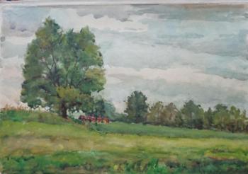 Watercolor 1. Otepya. Summer landscape. Polikanina Olga