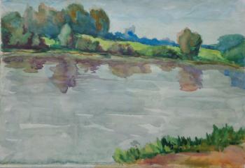 Watercolor 6. Summer landscape. Polikanina Olga