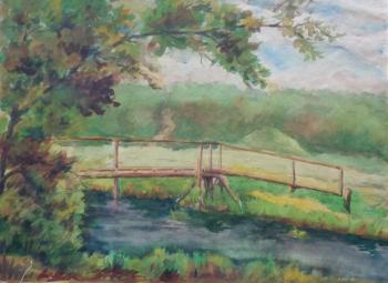 Watercolor 42. Summer landscapes. Dacha Rai. Polikanina Olga