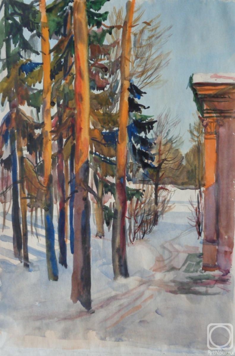 Polikanina Olga. Watercolor 54. Winter landscapes