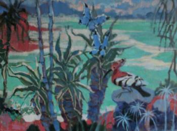 Hoopoe and butterflies (Sea And Palm Trees). Moskaleva Irina