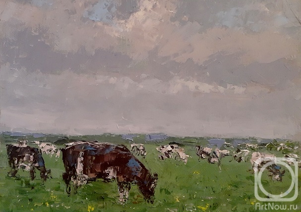 Averchenkov Oleg. Autumn study with a collective farm herd