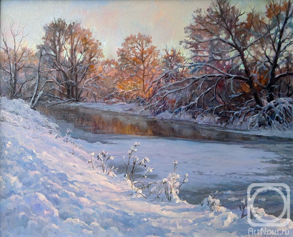 Dobrodeev Vadim. Winter evening by the river