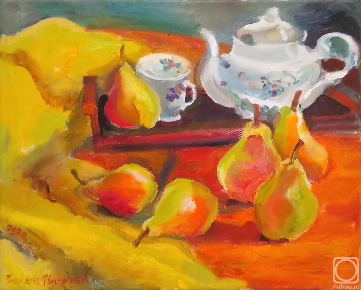 Petrovskaya-Petovraji Olga. Still life with pears