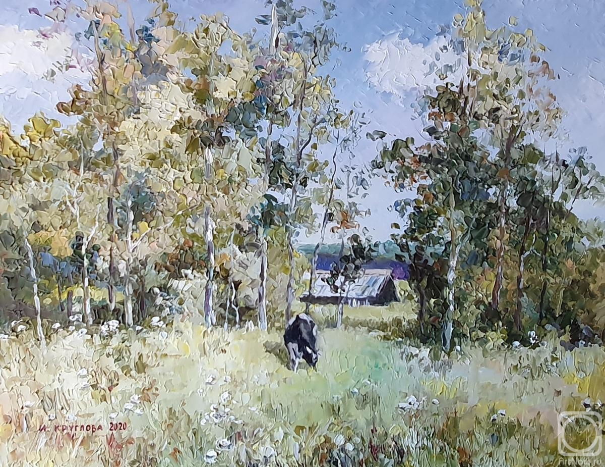 Kruglova Irina. Cow in the meadow