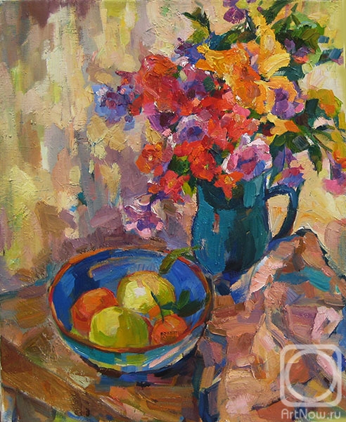 Bocharova Anna. Flowers and fruit platter