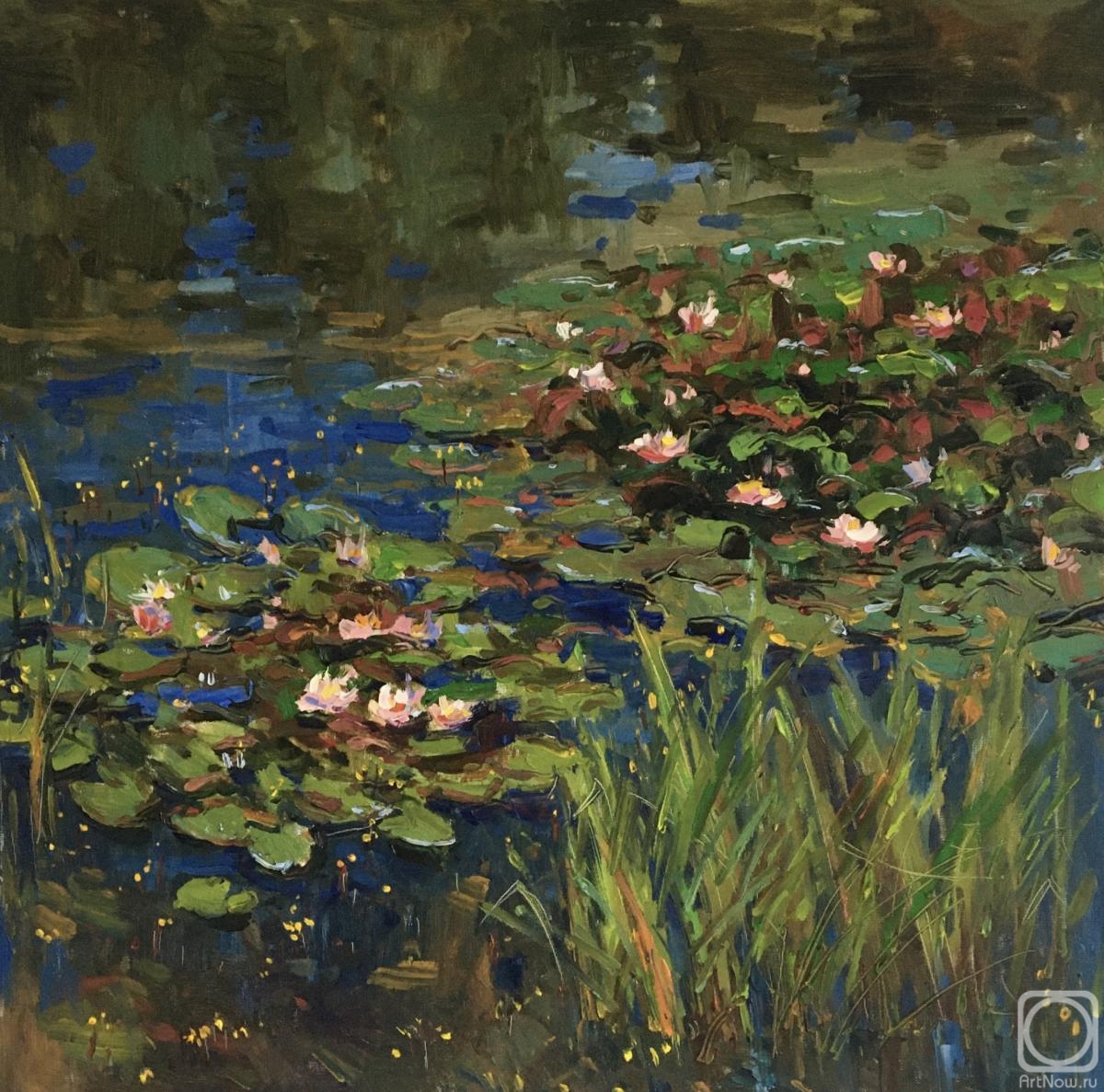 Ostrovskaya Elena. Pond with pink water lilies