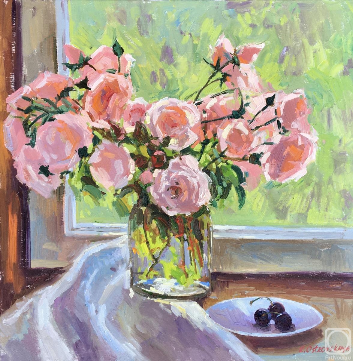 Ostrovskaya Elena. Roses on my window