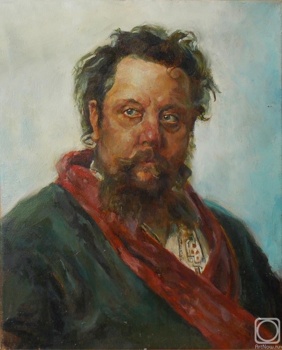 Homutova Alisa. A copy of the painting by I. Repin " Portrait of the composer M. p. Mussorgsky"