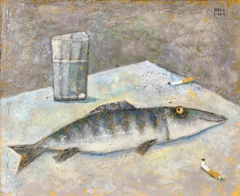 Vodka, herring and a couple of cigarette butts. Yanin Alexander