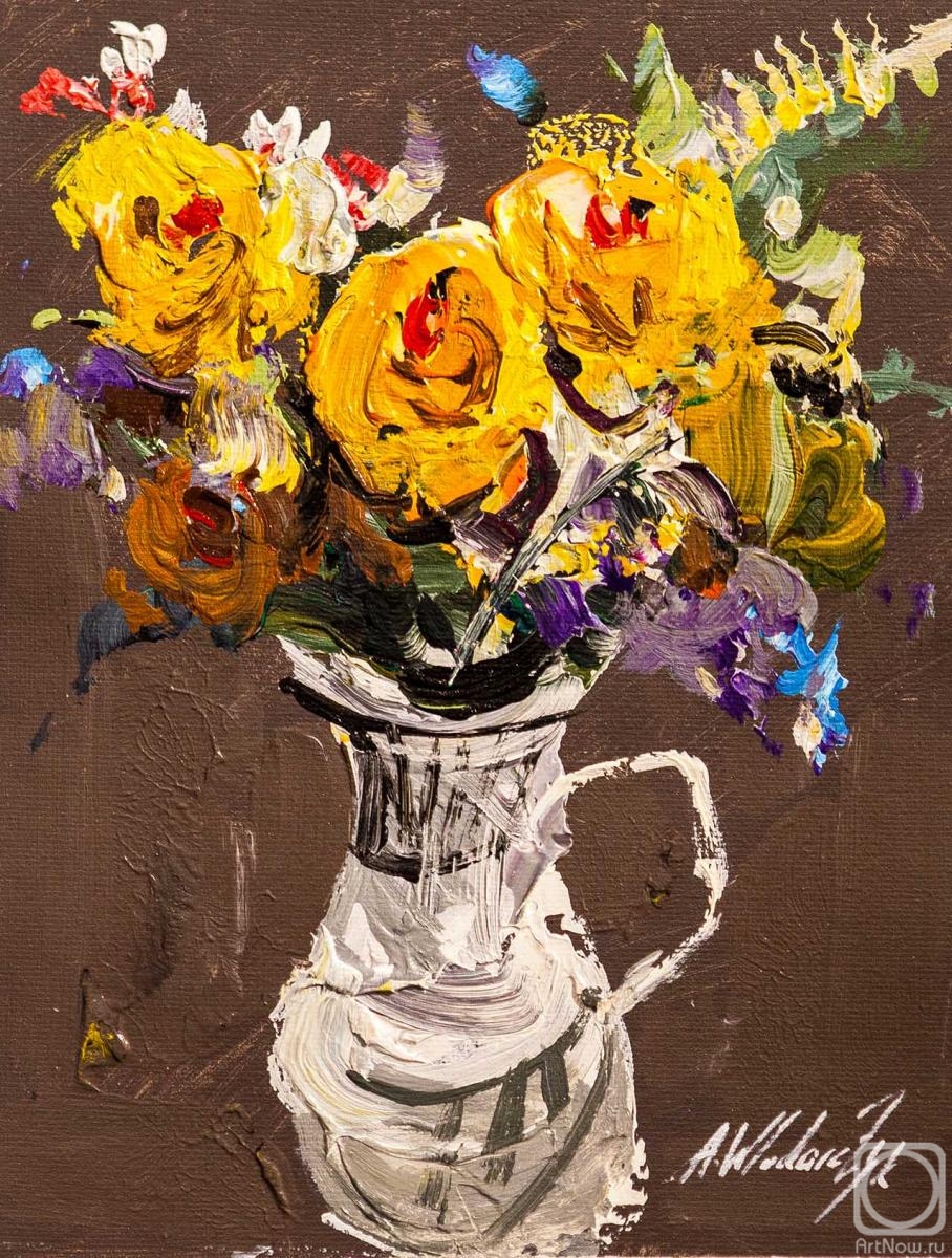 Vlodarchik Andjei. Bouquet of yellow roses in a jug N2