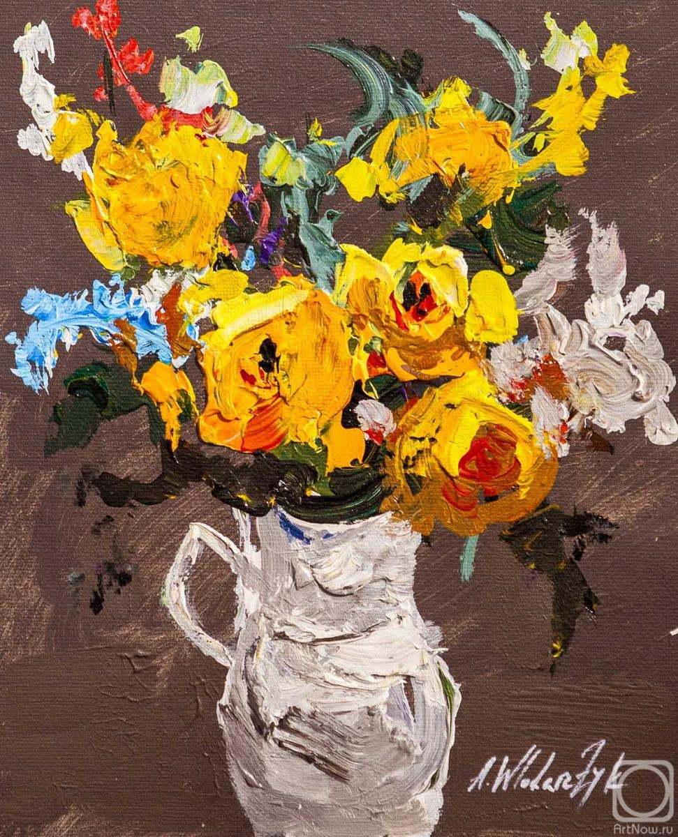 Vlodarchik Andjei. Bouquet of yellow roses in a jug N3