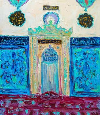 Mihrab. Manavgat Central Mosque. Turkey (Painting With A Mosque). Shubin Artyom