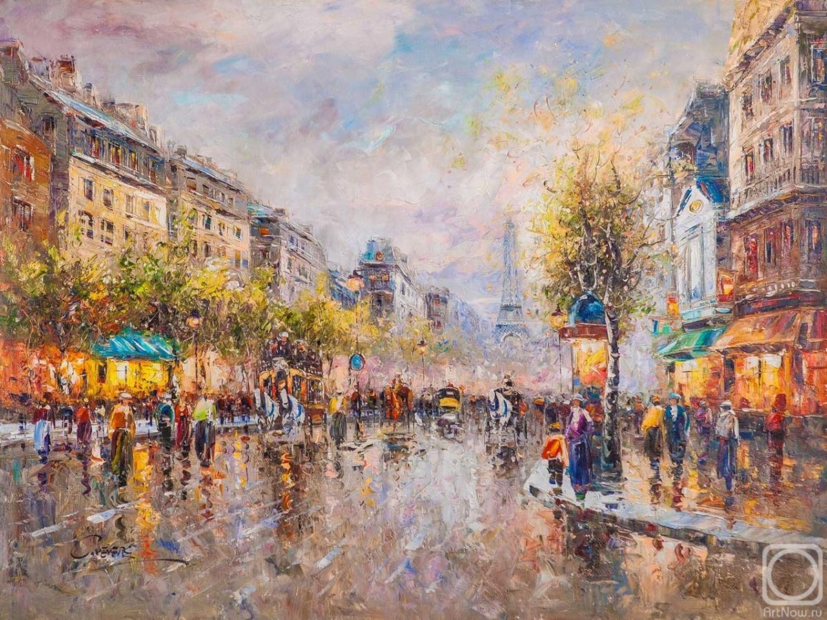 Vevers Christina. Landscape of Paris by Antoine Blanchard View of the Eiffel Tower