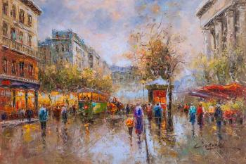 Landscape of Paris by Antoine Blanchard. Boulevard des Capucines et Madeleine. copy