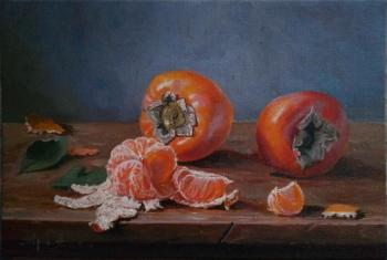 Persimmon and tangerine (Mandarin Leaves). Avrin Aleksandr