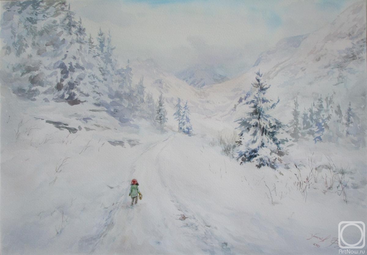 Usachev Fedor. Little gnome walking through the Alps