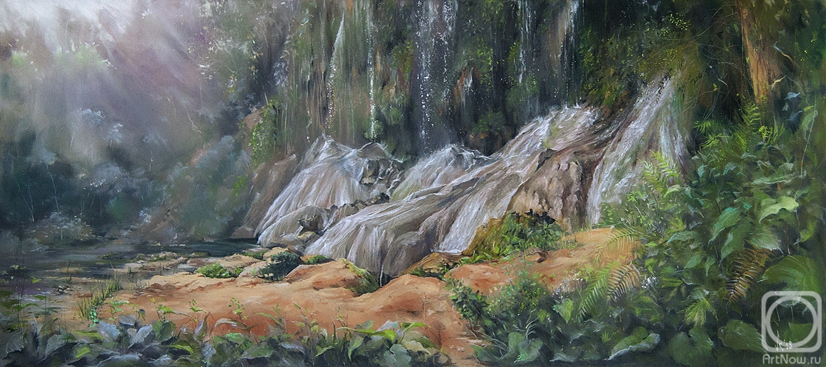 Kashina Elena. At the foot of the El Nicho waterfall