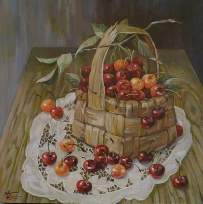 Cherries in a basket. Panina Kira