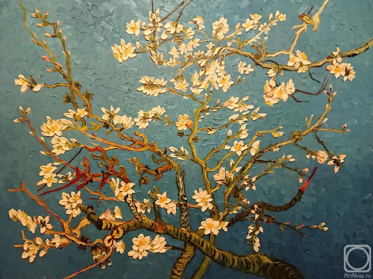 Bruno Augusto. Flowering almond branch (copy of Van Gogh)