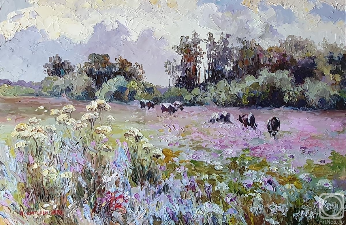 Kruglova Irina. Landscape with cows