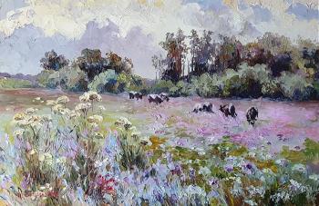 Landscape with cows. Kruglova Irina