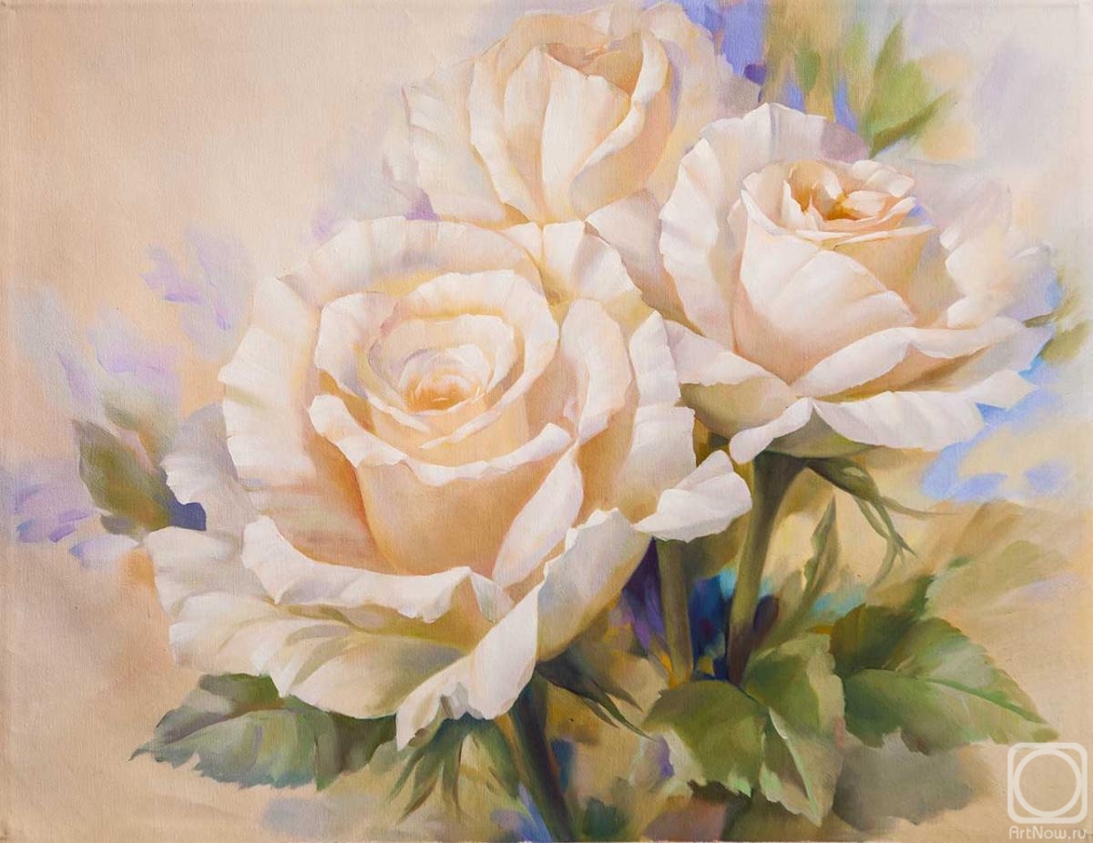 Kamskij Savelij. A free copy of Igor Levashovs painting. A Bouquet of Tender Roses