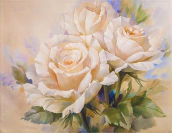 A free copy of Igor Levashovs painting. A Bouquet of Tender Roses. Kamskij Savelij