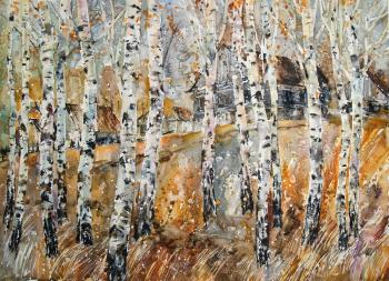 Farewell Gold of Autumn (Russian Landscape With Birches). Savinova Roza