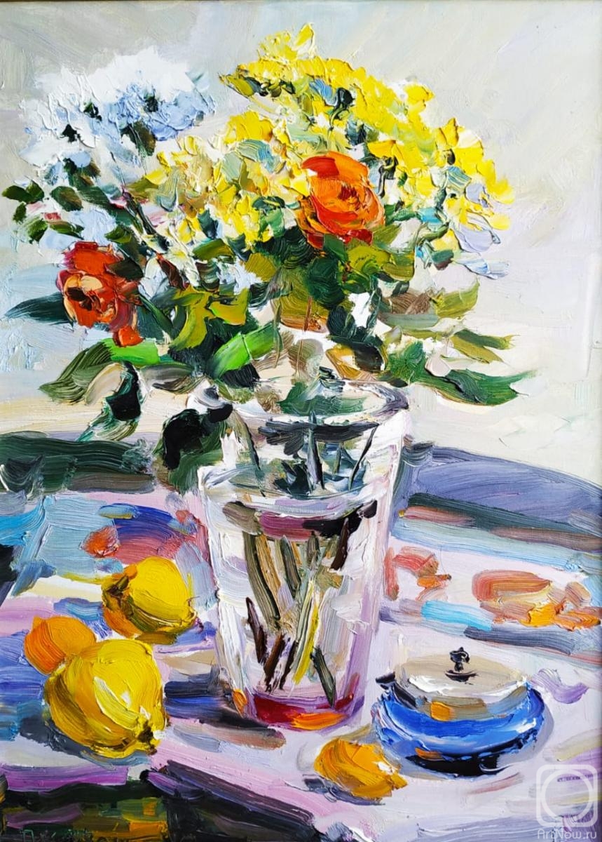 Krivenko Peter. Flowers and sugar bowl