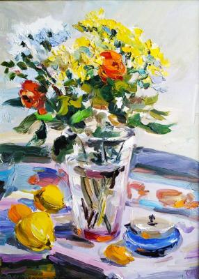 Flowers and sugar bowl. Krivenko Peter