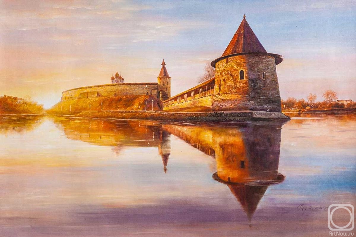 Romm Alexandr. Pskov Krom at dawn