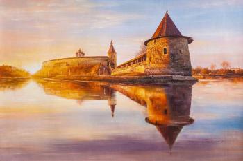 Pskov Krom at dawn. Romm Alexandr