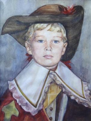 Portrait of a boy in a historical costume