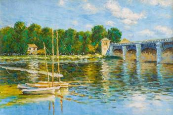 Painting a copy. The Bridge at Argenteuil