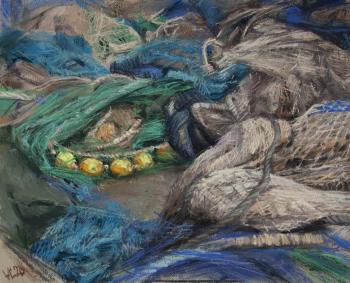 Drying fishing nets. Gorbunova Valeriya