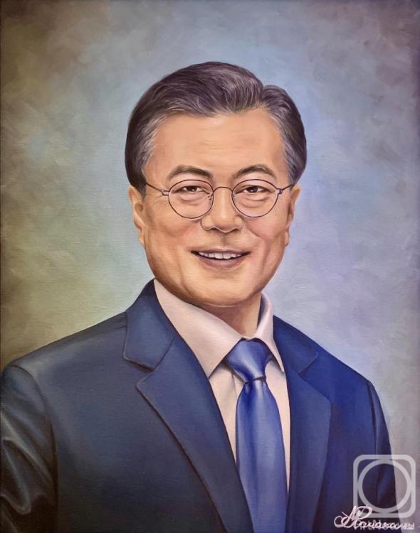 Romahina Marina. Portrait of the President of South Korea Moon Jae In