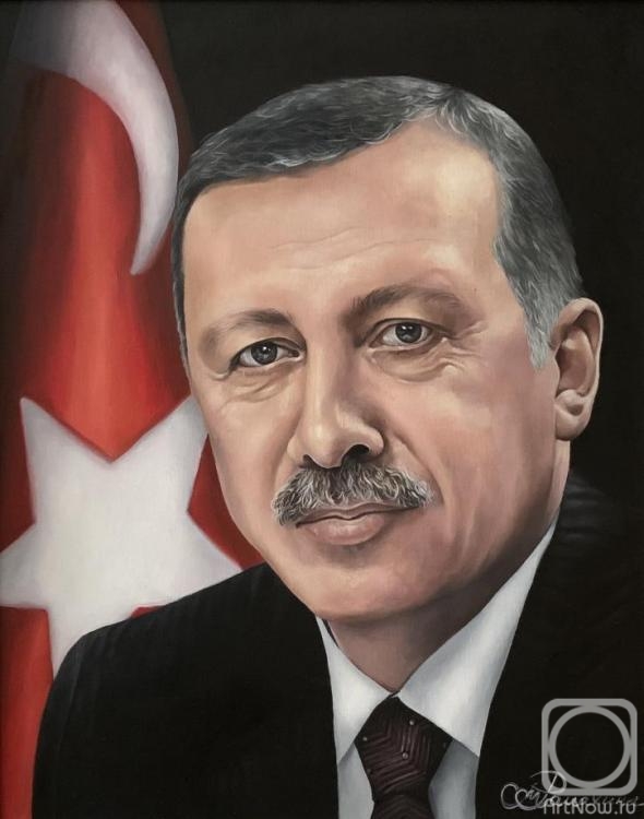 Romahina Marina. Portrait of Turkish President Recep Erdogan