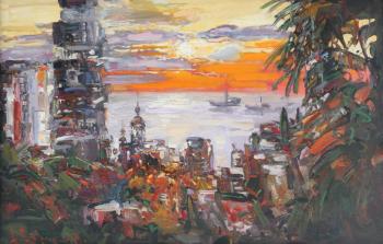 The Sochi landscape. Evening on Mamayka