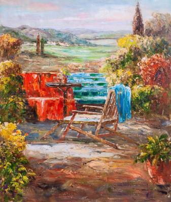 Rest in a blooming garden (Relaxing Painting). Vlodarchik Andjei
