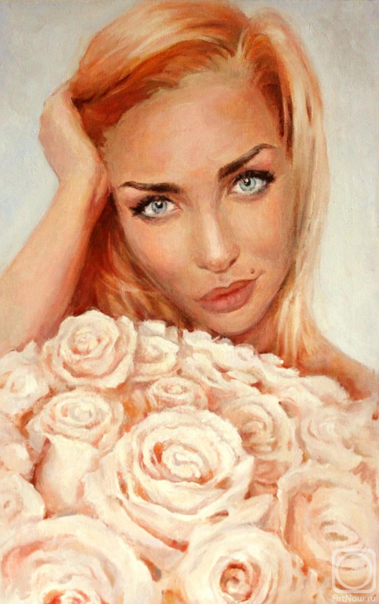 Rybina-Egorova Alena. Portrait of a girl with roses