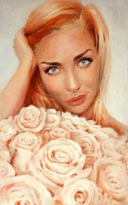 Portrait of a girl with roses. Rybina-Egorova Alena