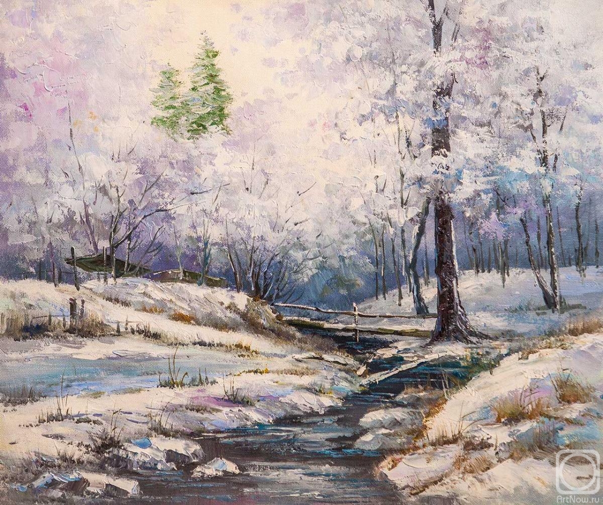 Sharabarin Andrey. Stream in the winter forest