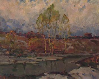 Birches by the spring stream. Belikov Vasilij