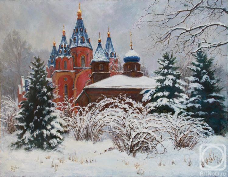 Shumakova Elena. Church of the sovereign icon of the Mother of God in winter