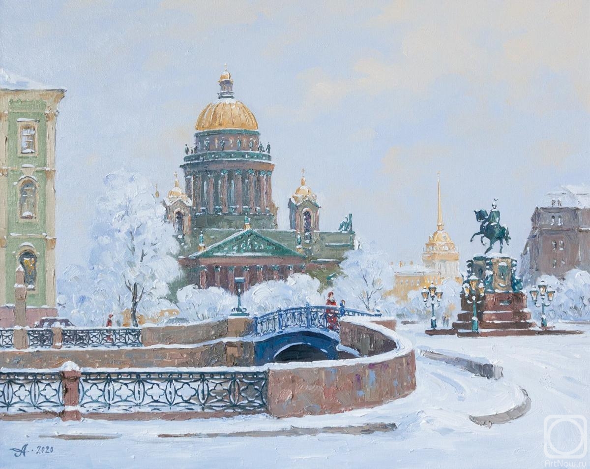 Alexandrovsky Alexander. Blue bridge in Saint Petersburg