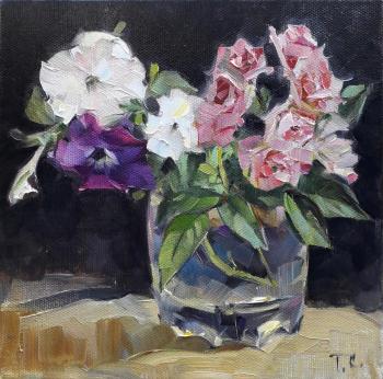 Petunias in a glass
