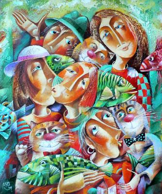 Painting with cats. Matsik Yury